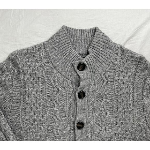 5-30 QI CASHMERE NWT Men's Sweater Gray Size M - Picture 3 of 13